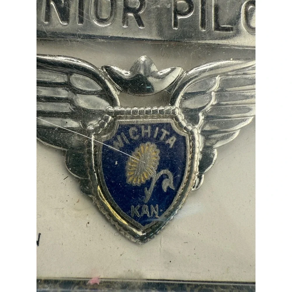 Vintage Junior Flight Crew Brooch Pin Wichita, Kansas‎ In Box